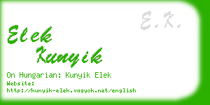 elek kunyik business card